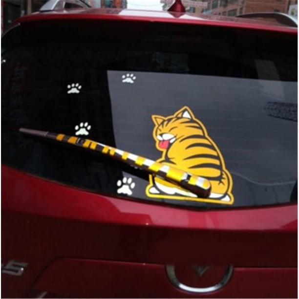 Pegatinas de vinilo autoadhesivas para carrocería de coche, divertidas pegatinas de cola de gato para parabrisas trasero, limpiaparabrisas y laterales de camión.