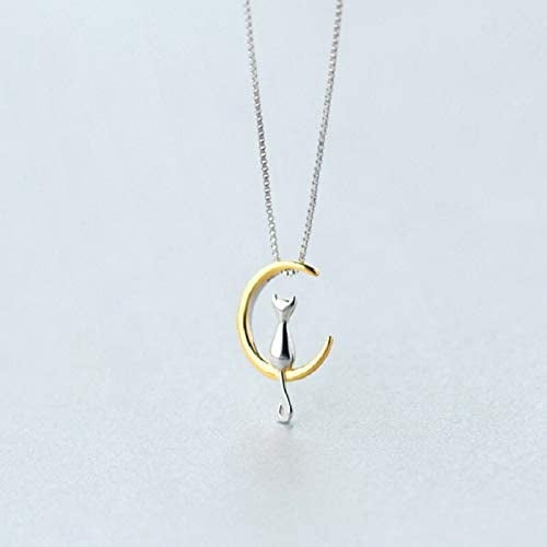 NERRY Fashion Cat Moon Pendant Necklace 
