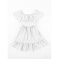 thumbnail image 5 of TQWQT Girls Dresses Size Off Shoulder Tie Back Dresses Size 10-12 White Basic Tween Girls Clothes Kids Square Neck Cute Formal Dress Trendy Summer Outfits, 5 of 8