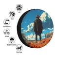 thumbnail image 4 of Salouo Lone Cowboy Desert Scene Print Spare Tire Cover 14-17 inch Spare Tire Protector Universal Tough Tire Wheel Cover for Trailer SUV and Truck-17 inch, 4 of 6