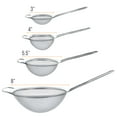 thumbnail image 2 of Kitchen Supply Set of 4 Fine Mesh Stainless Steel Strainers with Wide Ear Design, 3", 4", 5.5", 8", 2 of 5