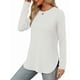 thumbnail image 3 of Camisa de Larga con Cuello Redondo para Mujer, Básica, Holgada, Informal Lechoso L, 3 of 5