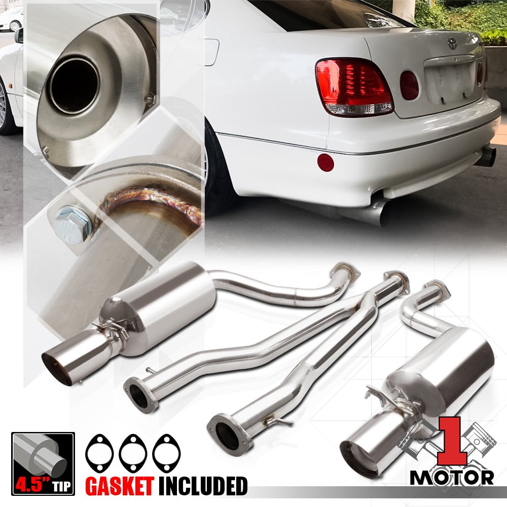 SS Dual Muffler 4.5"Tip Catback Exhaust System for 9805 Lexus GS300