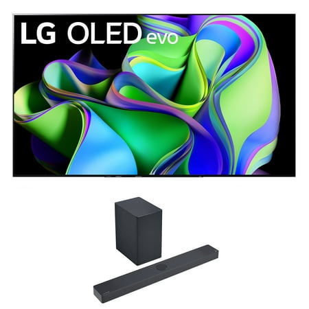 LG OLED65C3PUA 65 Inch OLED evo 4K UHD Smart TV with Dolby Atmos with a LG SC9 3.1.3ch Soundbar and Wireless Subwoofer with Dolby Atmos (2023)