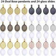 thumbnail image 2 of 48pcs Bezel Pendant Blanks Set, 24pcs 6 Colors Oval Pendant Trays Bezel Blanks with 24pcs Glass Cabochons Clear Dome Tiles for DIY Bracelet Necklace Jewelry Crafts Making, 2 of 7