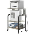 thumbnail image 4 of Kojooin Rolling Printer Cart With Power Outlets and USB Ports 3 Tier Rolling Printer Cart With Adjustable Storage Shelf Printer Table On Wheels Home Printer Stand Cart Multi-Functional Trolley, 4 of 9