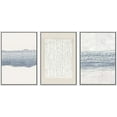 thumbnail image 3 of IDEA4WALL Framed Canvas Print Wall Art Set of 3 Blue White Grunge Geometric Pattern Abstract Shapes Cozy Neutral Modern Art Decorative Contemporary Minimal for Rooms - 16"x24"x3 White, 3 of 5
