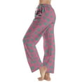 thumbnail image 5 of Oksale Womens Pajama Pants Soft Comfy Stretch Sleep Lounge Pants Cute Graphic Sleepwear Elastic Drawstring Pj Pants Casual Wide Leg Sleepwear Pants 2025 Pink XL, 5 of 6