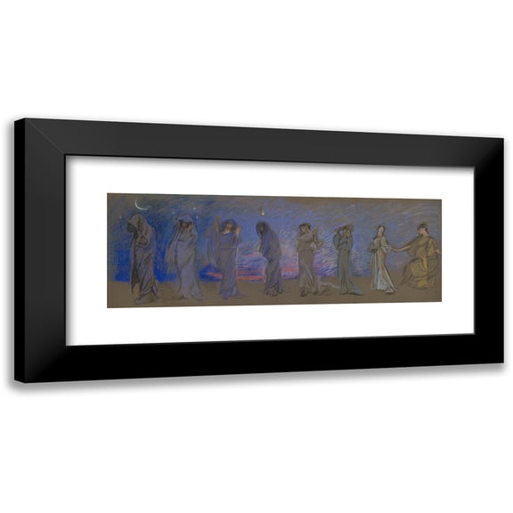 Edwin Austin Abbey 14x8 Black Modern Framed Museum Art Print Titled - The Hours