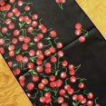 thumbnail image 3 of Cotton Print Table Runner Fruits Cherries Border Black, 3 of 3