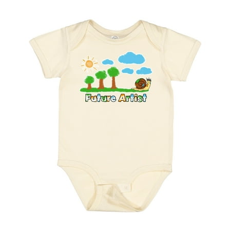 

Inktastic Painting Snail Future Artist with Trees and Clouds Gift Baby Boy or Baby Girl Bodysuit