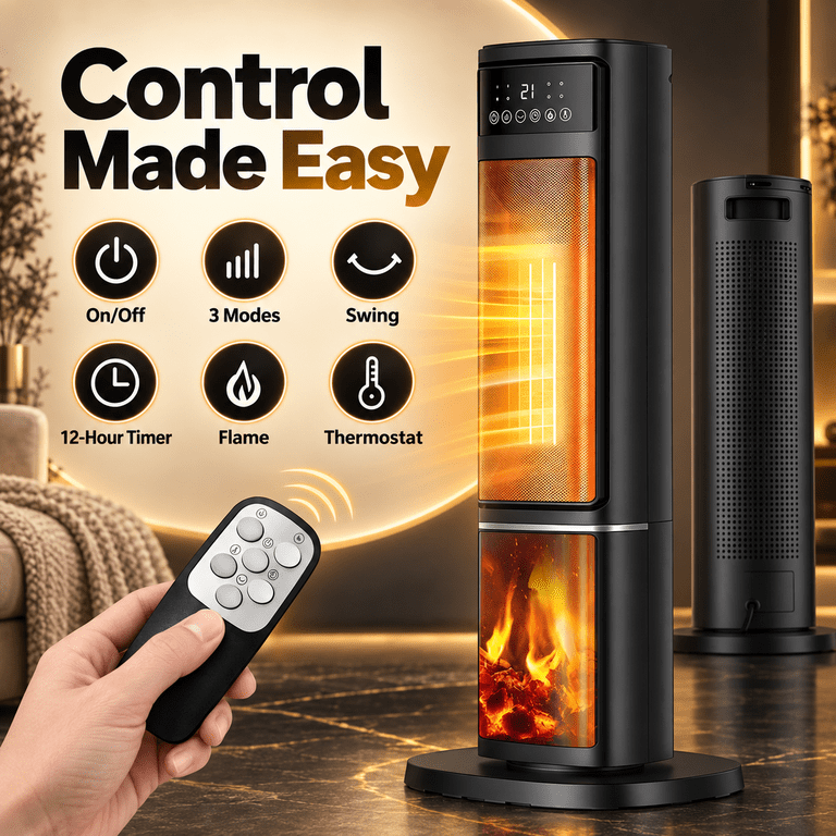 Vebreda 1500W Electric Ceramic Tower Space Heater photo 5