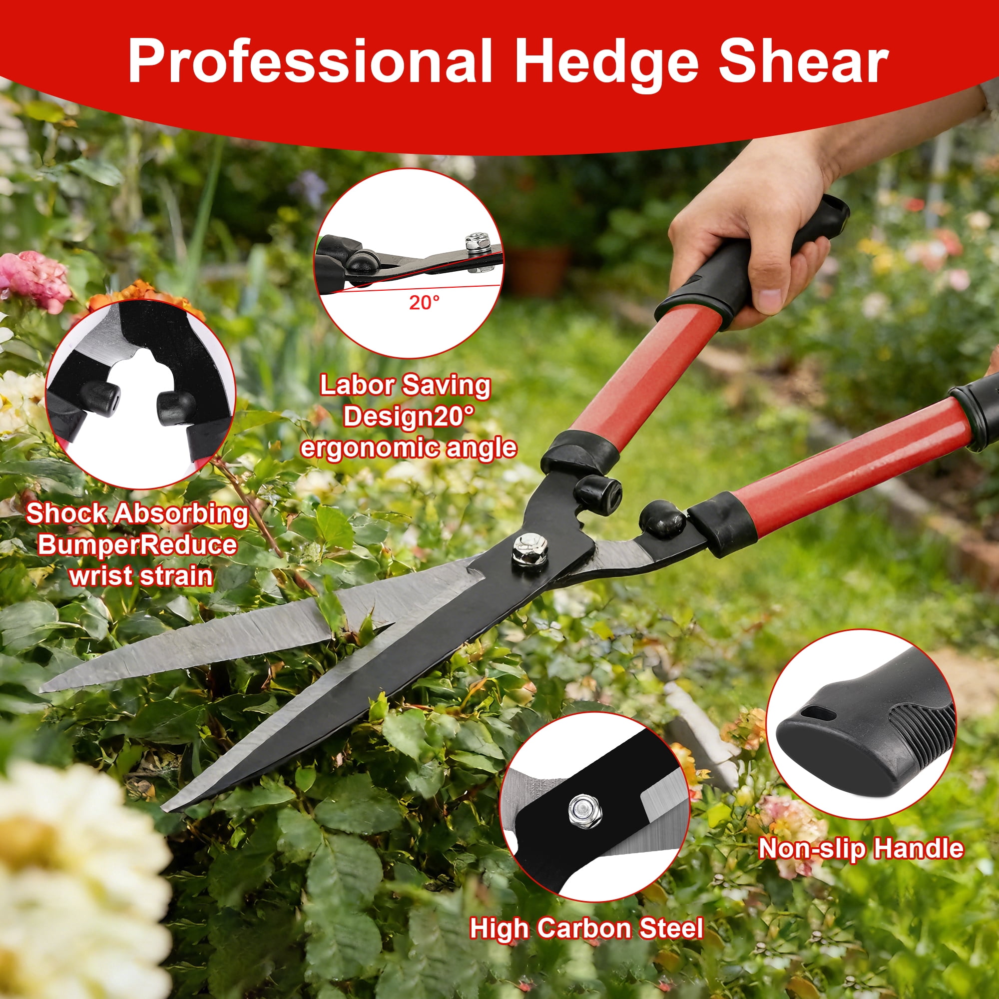 3PCS Loppers, Hedge Shears & Pruning Shears Set, Professional Branch Cutter Tree Trimmer, Garden Shears for Yard, Lawn, Shrubs, Hedges, Outdoor Gardening