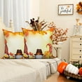 thumbnail image 4 of Fall Maple Leaves Gnomes Pillow Cover 16x16 Set of 2,Orange Decorative Pillow Cases Couch Cushion for Bedroom Home Decor, 4 of 6