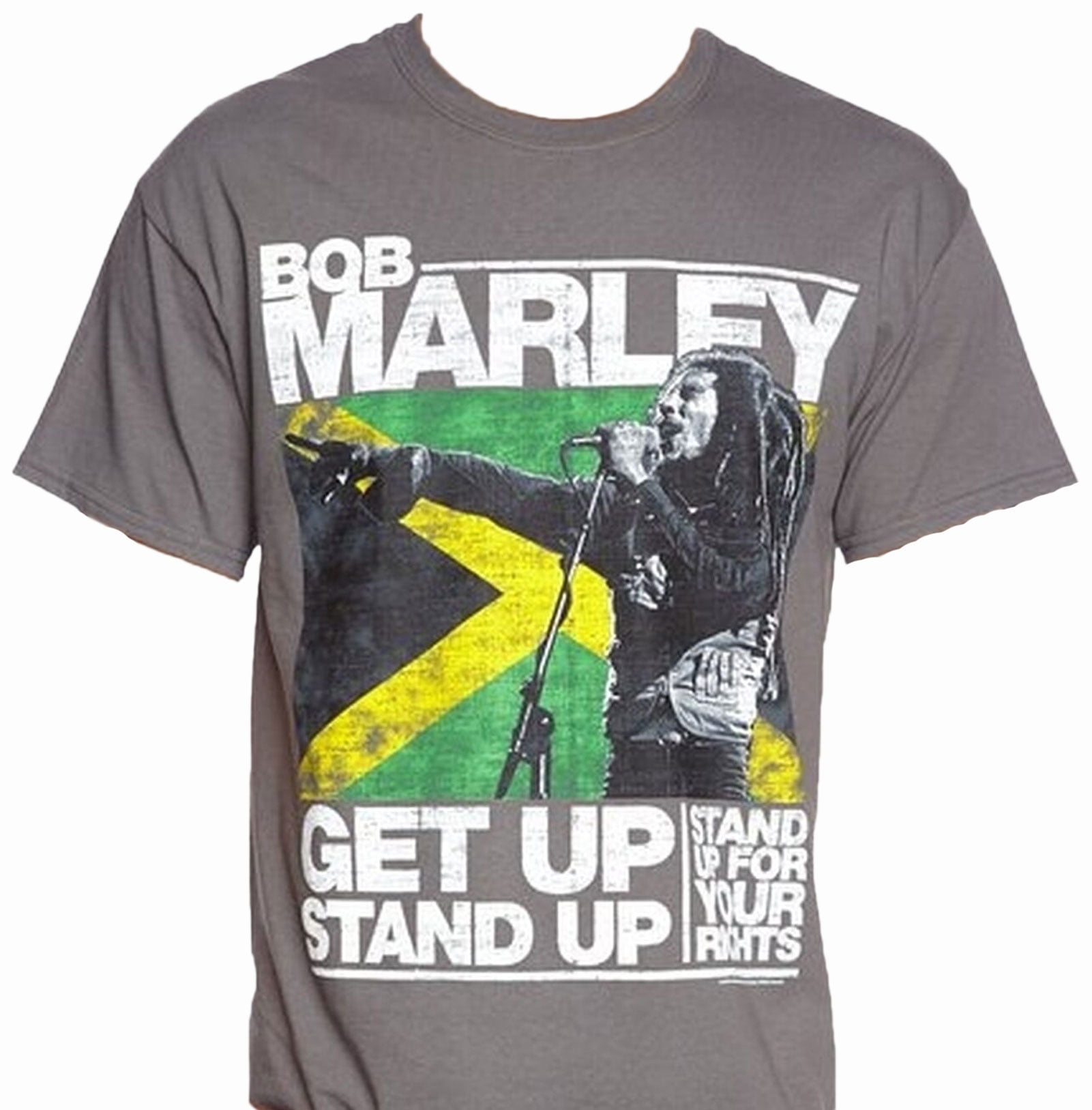 Bob Marley Free People With Music Heather Grey T Shirt New Official Adult Soft 