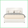 thumbnail image 4 of Queen Size Ivory Boucle Upholstered Platform Storage Bed with Patented 2 Drawers - No Box Spring Needed, 4 of 21