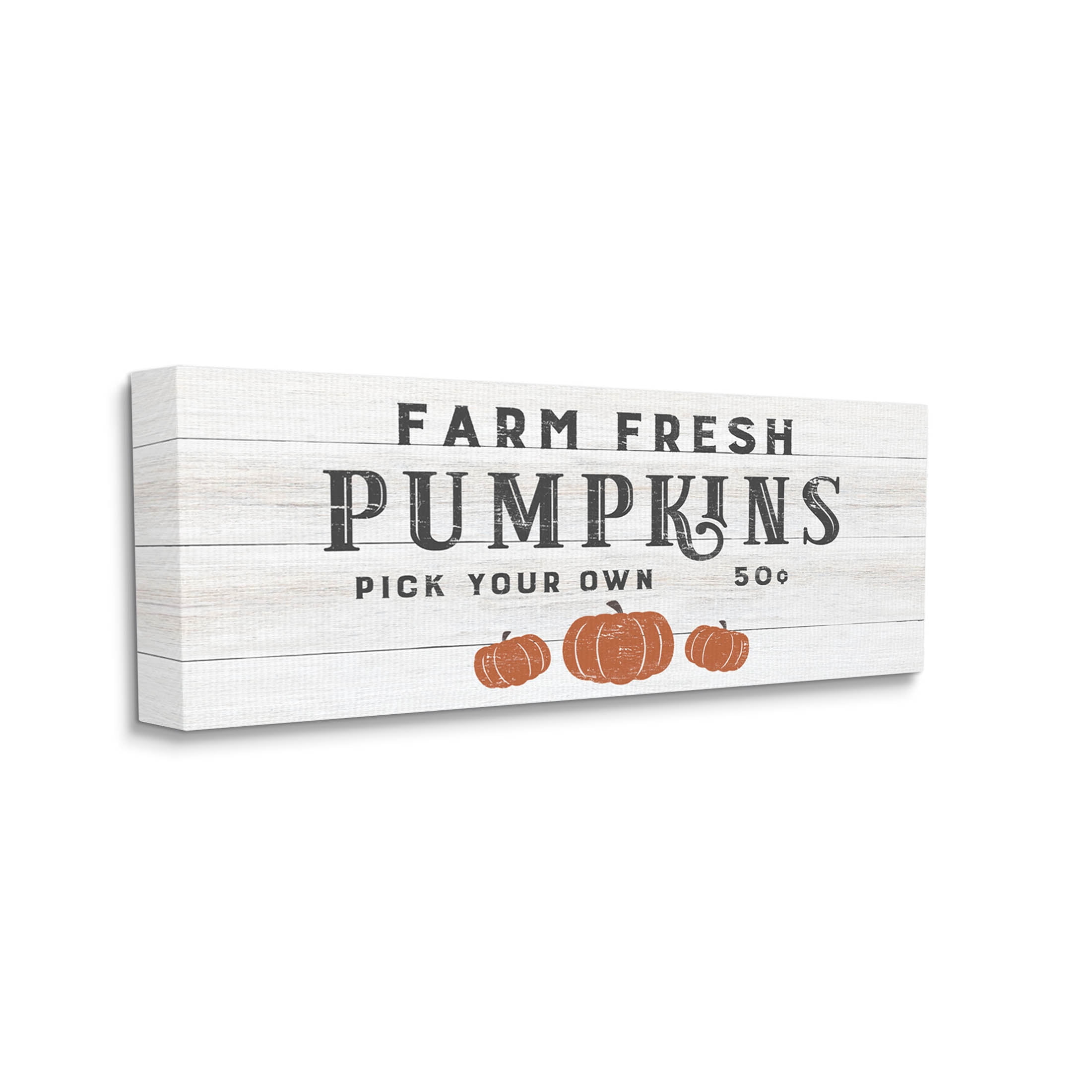 Stupell Industries Farm Fresh Pumpkins Country Sign Graphic Art Gallery Wrapped Canvas Print Wall Art, Design by CAD Designs