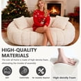thumbnail image 4 of Lovableguy Floral-shaped Bean Bag Couch for Adults,Soft Faux Fur Loveseat Boneless Floor Sofa with 3 Pillow for Small Space,Bedroom,Apartment,Beige, 4 of 7