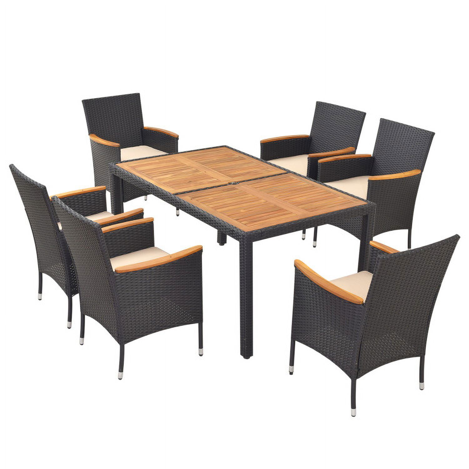Aimee Lii 7 Pieces Outdoor Dining Set with Umbrella Hole for Backyard, Outdoor Patio Furniture Aimee Lii 7 Pieces Outdoor Dining Set with Umbrella Hole for Backyard, Outdoor Patio Furniture