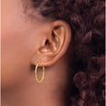 thumbnail image 4 of 14K Yellow Gold Polished Twisted Circle Hoop Earrings (24 X 21) Made In Peru tl596, 4 of 6