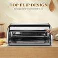 thumbnail image 4 of Stainless Steel Roll Top Bread Box for Kitchen Counter, Large Capacity Silver Bread Storage Holder with Lid, 4 of 7