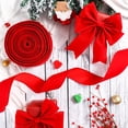 thumbnail image 4 of Cinta WILLBOND de terciopelo navideño con alambre, 50 m x 6,35 cm, color rojo, 4 of 7
