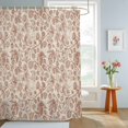 thumbnail image 4 of Shower Curtains for Bathroom, Brown Flowers Waterproof Fabric Shower Curtain, Vintage Farmhouse Floral Leaves Vines Decorative Bathroom Curtain for Bathtub, 72"x72", No Hooks Included, 4 of 9