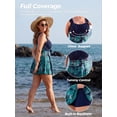 thumbnail image 6 of Wantdo Women's Plus Size Swimsuits One-Piece Swimdress Modest Bathing Suits Green Flower 18/20 Plus, 6 of 9