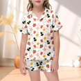 thumbnail image 2 of MEZZALL Pyjama Mode pour Enfants Imprimé Abeille Festival Chemise Boutonnée Col à Revers Manches Courtes Ensemble de Pyjamas Classiques 8-9 Ans, 2 of 5