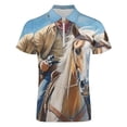 thumbnail image 4 of Western Cowboy Riding Men Zipper T-shirt Summer Casual Short Sleeve T-shirt Top, 4 of 7
