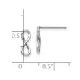 thumbnail image 2 of 14k White Gold Polished Infinity Post Earrings 11.2x4.35mm Wide Stud Earring for Women - .6 Grams, 2 of 2