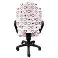 thumbnail image 3 of Love Office Chair Slipcover, Hand Drawn Style Doodle Hearts Valentines Day Romance Hipster Modern Pattern, Protective Stretch Decorative Fabric Cover, Standard Size, Ruby Black White, by Ambesonne, 3 of 5