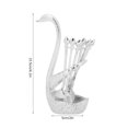 thumbnail image 2 of Coffee Spoon Set, Zinc Alloy Swan‑Shaped Bracket, Fruit Dessert Spoons Set, for Kitchen Tableware Wedding [Silver ], 2 of 5
