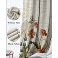 thumbnail image 3 of Vintage Spring Floral Blackout Curtains for Bedroom Living Room Darkening Curtains 63 Inches Long Summer Botanical Red Window Curtain 2 Panels Set Insulated Window Treatment Grommet Drapes 52"x63", 3 of 9