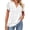 White, variant on TEMOFON Womens V Neck Blouse Dressy Casual Short Sleeve Ruffle Summer Work Tops