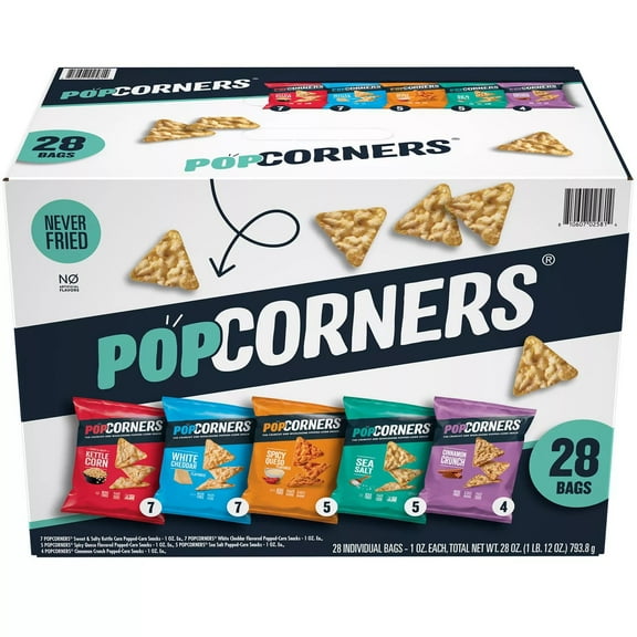 Popcorners Snack Mix Variety Pack Chips, 1 Ounce (Pack of 28)