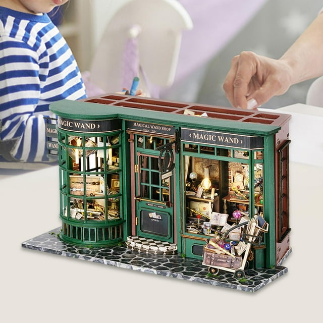 DIY Casa de muñecas en miniatura de madera Kits de modelos en miniatura Decoración para el hogar Kits de construcción pequeños Artesanías de bricolaje CUTICAT Casa de muñecas en miniatura