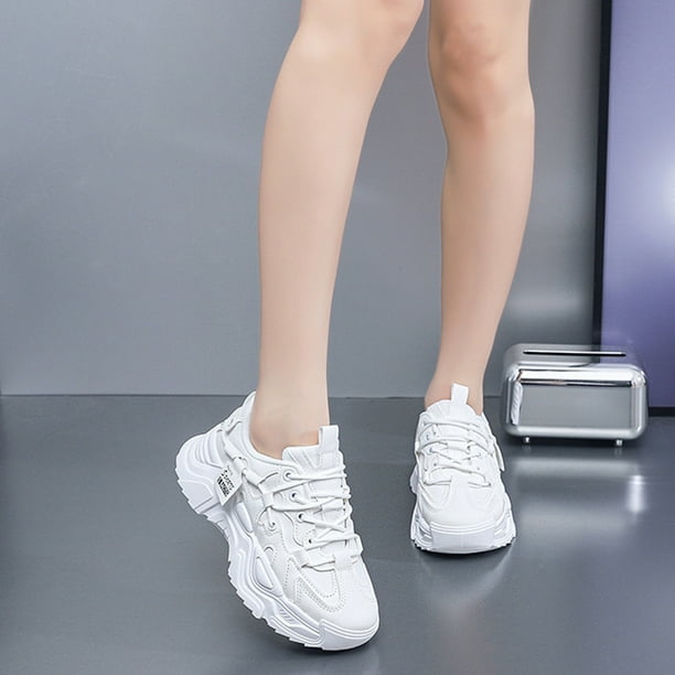 Zapatos Deportivos Zapatos gruesas, Zapatos informales, Zapatos con cordones para mujer que combinan con todo, para primavera y otoño DQrwqpou Tenis De Mujer Tenis De Hombre