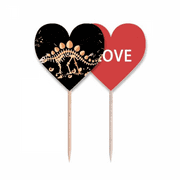 Dinosaur Grass Huge Stegosaurus Toothpick Flag LOVE Heart Lable Cupcake Pick