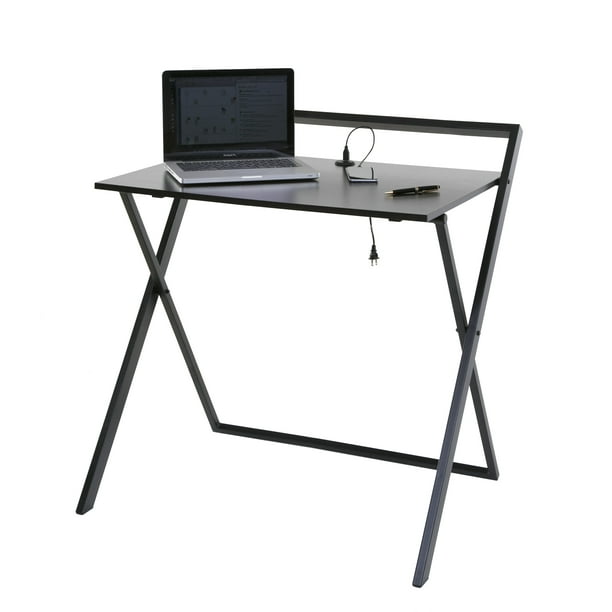 Onespace Basics No Assembly Folding Desk With Dual Usb Charger