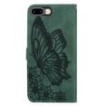 thumbnail image 4 of Feishell Wallet Case For iPhone 7 / 8/ SE 2020, Magnetic Folio Card Slots Holder Kickstand Premium PU Leather Butterfly Patterned Embossed with Wrist Strap Cover For iPhone 7 / 8/ SE 2020, Green, 4 of 13