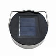 thumbnail image 3 of Luces solares para exteriores, luces de jardín, lámpara colgante esférica LED impermeable, luz nocturna, lámpara de araña de acero inoxidable para jardín (luz blanca), 3 of 6