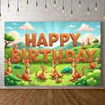 thumbnail image 6 of Yatrandify Colorful Design Happy Birthday Banner Kangaroo Theme Kids Decoration Celebration Backdrop for Birthday Party Event Holiday, 6 of 8