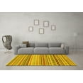 thumbnail image 3 of Ahgly Company Machine Washable Indoor Square Abstract Yellow Modern Area Rugs, 7' Square, 3 of 4