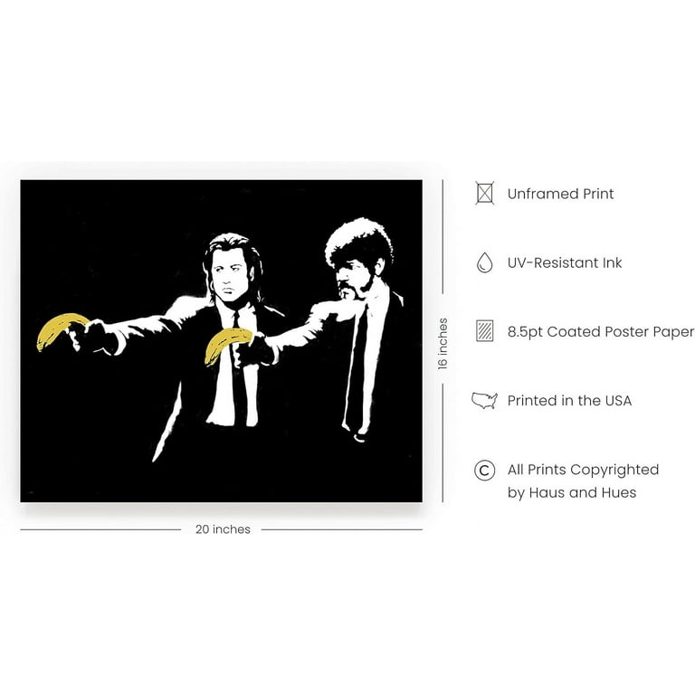 Banksy Wall Art Pulp Fiction - By Haus and Hues Street Art Wall