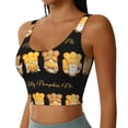 thumbnail image 2 of Fotbe Pumpkin Pie Gnome Sujetador Deportivo Largo sin Aros para Mujer con Almohadillas y Soporte Medio, Transpirable y Absorbente, Camiseta Tipo Chaleco o Tank Top-XX-Large, 2 of 8