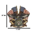 thumbnail image 3 of Patriotic US United States Army Eagle Emblem With 2 American Flags Wall Decor, 3 of 10
