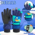 thumbnail image 3 of Kids Ski Snowboard Gloves, Waterproof Winter Warm Gloves, Cold Weather Touchscreen Snow Gloves for Mens, Womens, Kids Skiing,Snowboarding - XS, 3 of 6