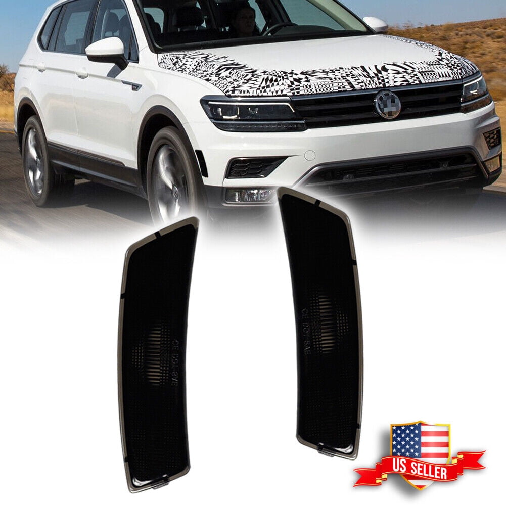 GTINTHEBOX Smoked Lens Front Side Marker Light Housings For 18up VW