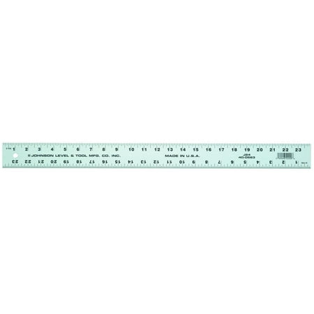 Johnson J48 Heavy Duty Straight Edge Measuring Rule, 48 in L X 2 in W X 7/64 in T, Aluminum